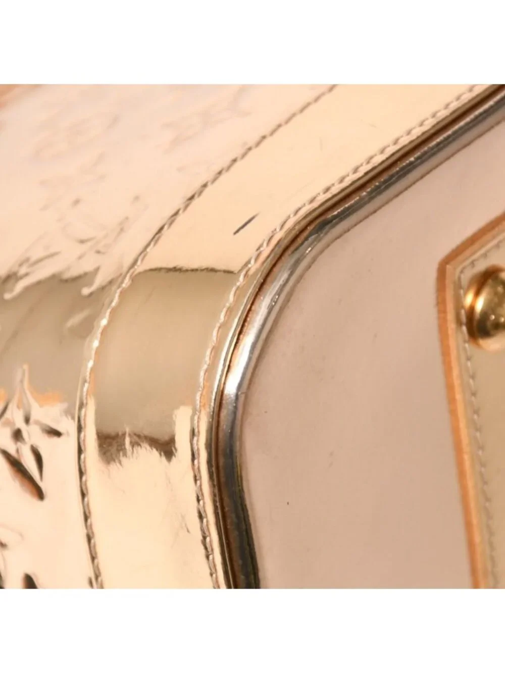 Louis Vuitton Alma GM Handbag Monogram Miroir Gold